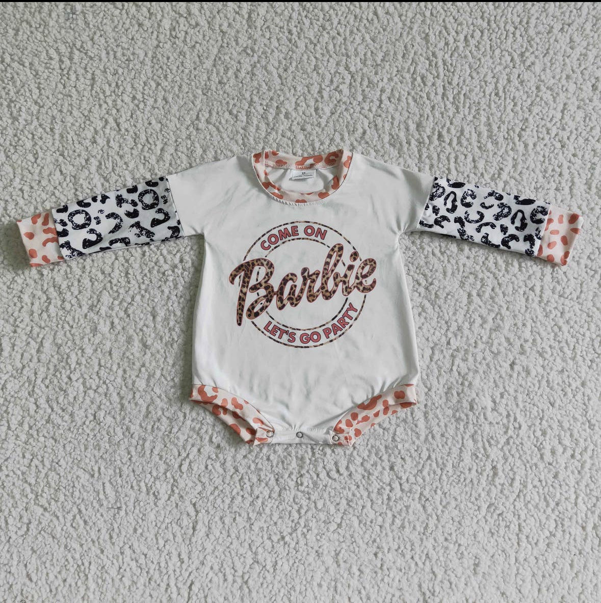 Barbie Leopard long sleeve girls romper