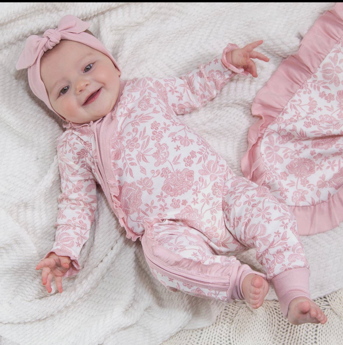 Pink Embroidery Zippered Romper