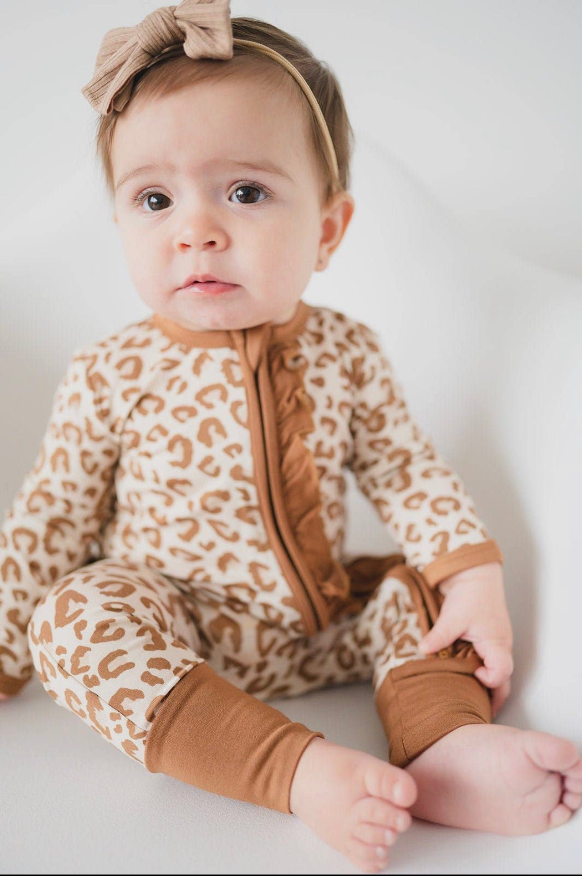 Ruffle Zipper One Piece - Leopard