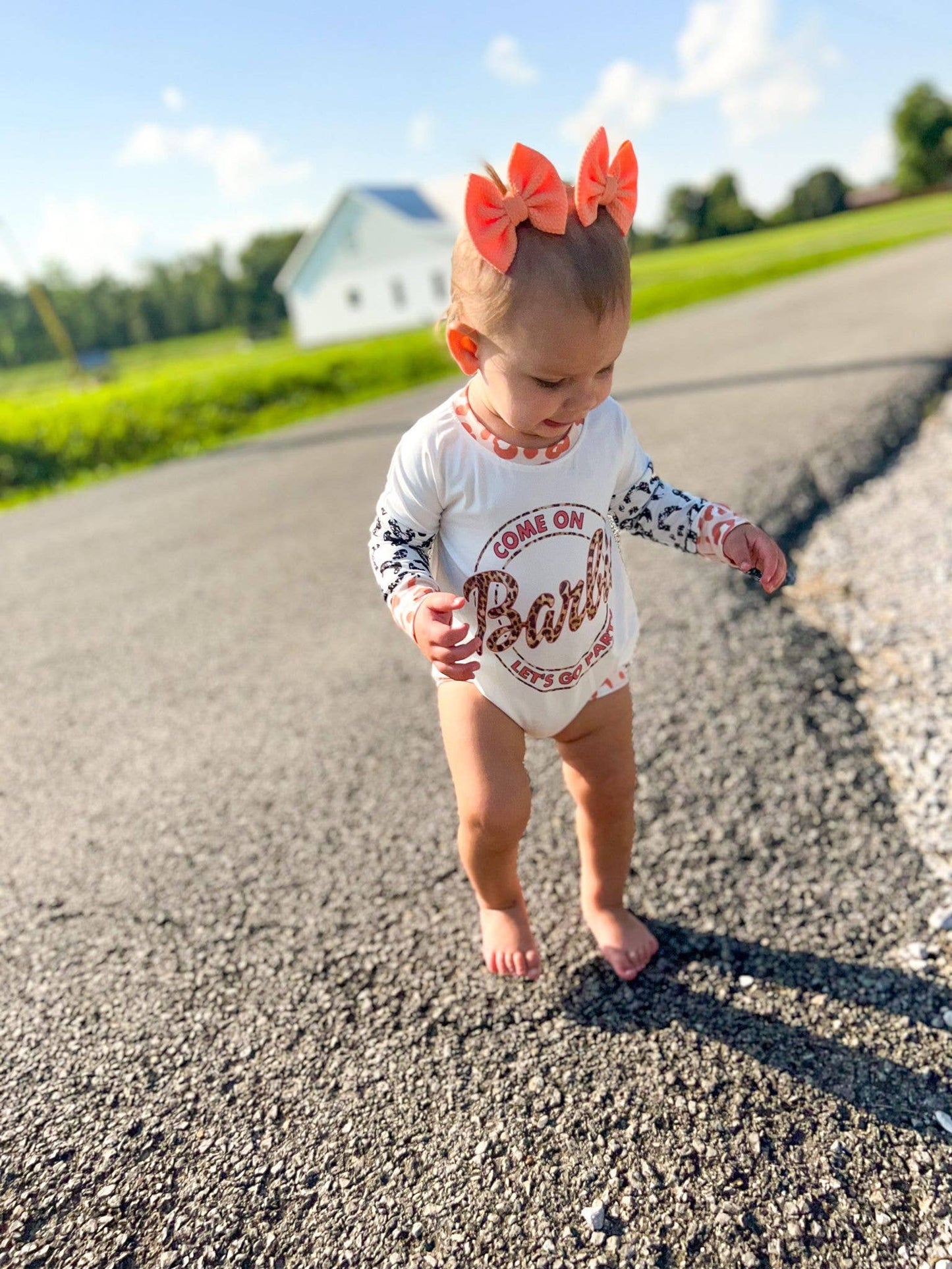 Barbie Leopard long sleeve girls romper