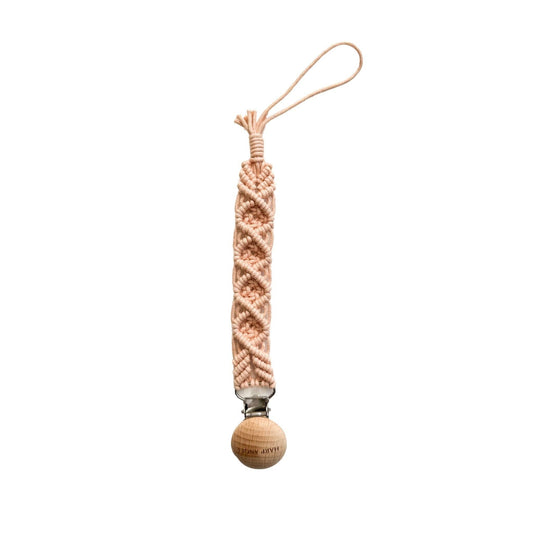 Pacifier Clip Macrame - Blush