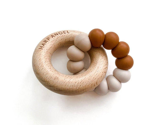 Silicone and Wood Teether Ring